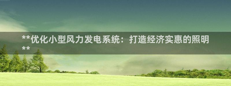 千亿国际集团怎么样：**优化小型风力发电系统：打造经济实惠的照明
**